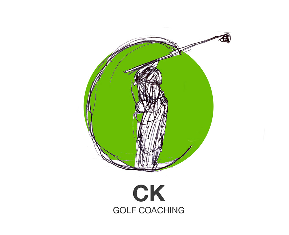 sketch of logo idea involving the golf swing