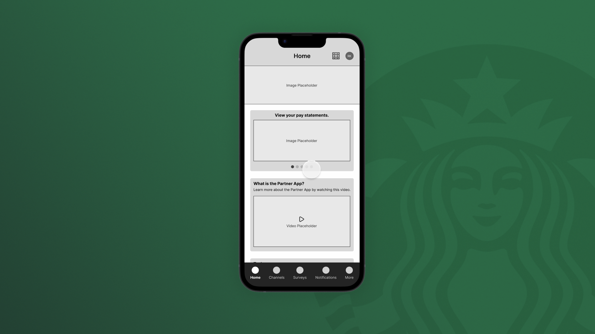 smartphone mockup of the partner app